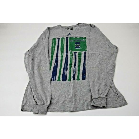 ADIDAS Mens Gray Long Sleeve Graphic T-Shirt Size Large - Picture 1 of 4